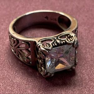 Silpada brand uptown ring CZ/sterling silver sz 10